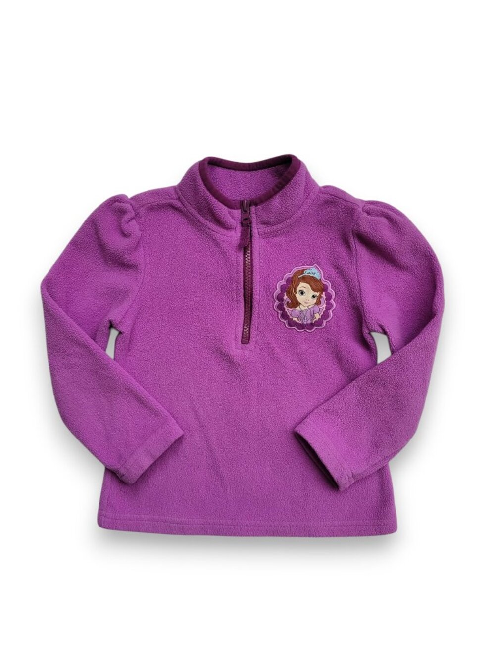 Disney Store Sofia the First Fleece Quarter Zip Girls Size 4 Purple Princess